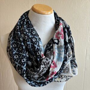 J. Jill Mixed Prints Boho Lightweight Spring Summer Infinity Scarf
